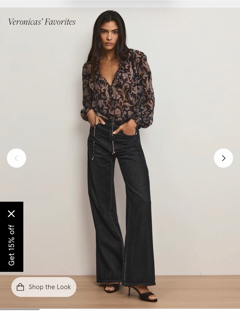 Veronica Beard Wide-Leg High-Rise Black Jeans - Women's
